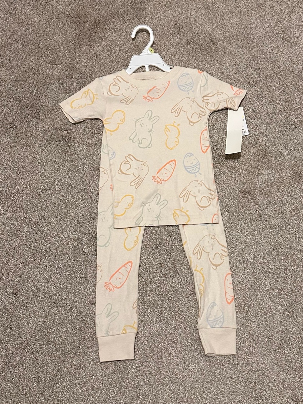 Carter's Cream Bunny & Carrot Pajama Set